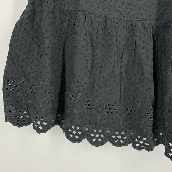 Universal Thread Women's Large Ruffle Long Sleeve Dress Black W/Pockets NWT - Picture 6 of 8